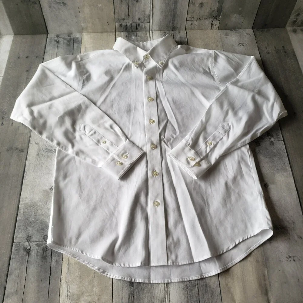 Lands' End Boy's Button Down White Shirt - Size 12